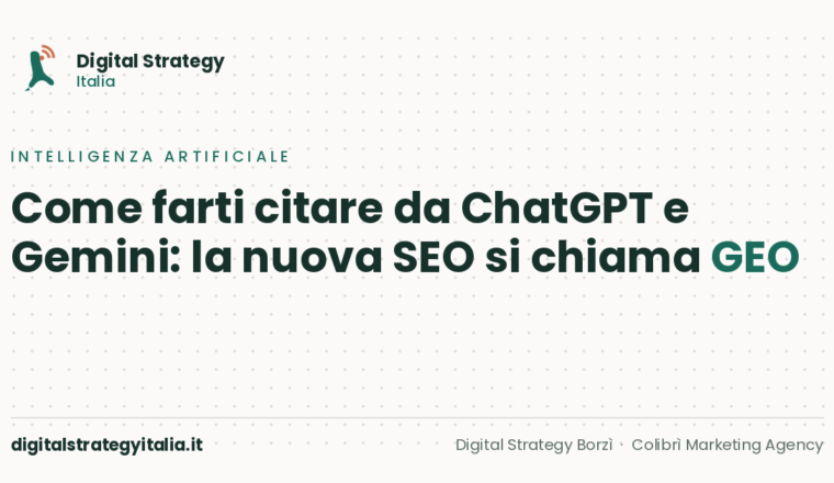 GEO farsi citare da ChatGPT e Gemini
