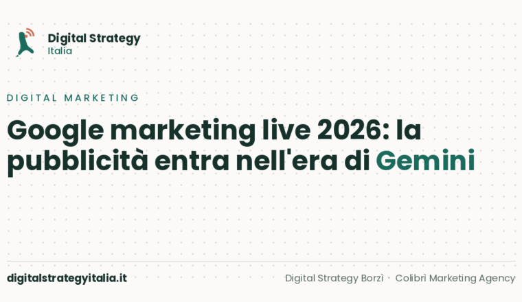 Google Marketing Live 2026 pubblicità Gemini