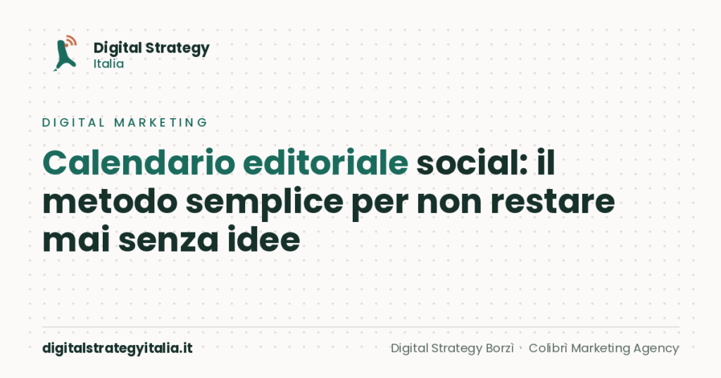 Calendario editoriale social PMI