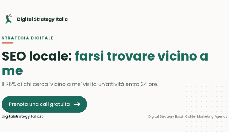 Farsi trovare vicino a me: la SEO locale che porta clienti dal vivo