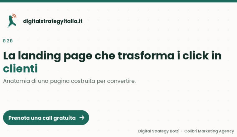 Landing page che converte click in clienti