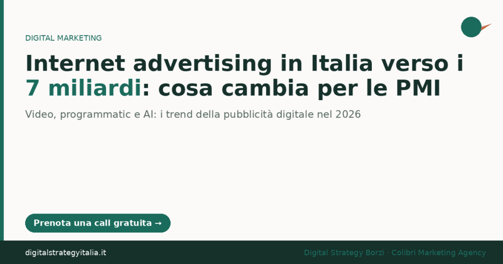Internet advertising Italia 7 miliardi PMI 2026