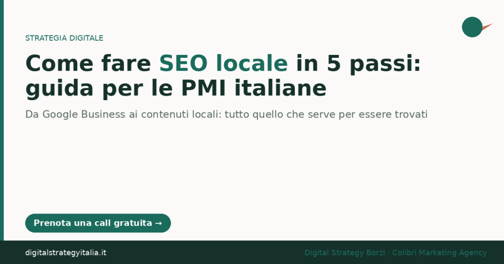 Come fare SEO locale PMI italiane guida pratica